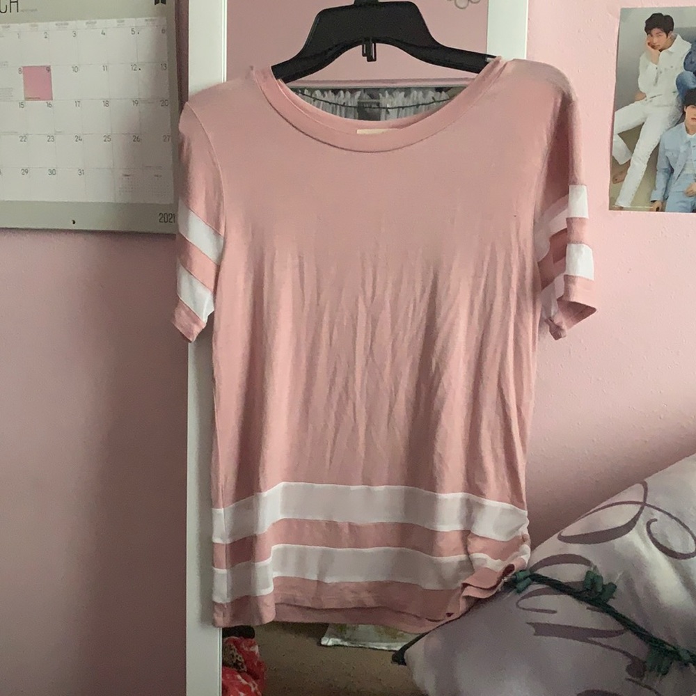 Pink and white striped shirt
